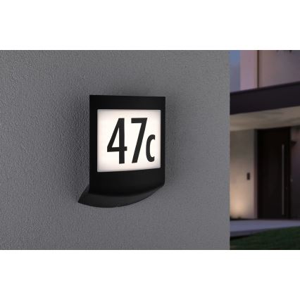 Paulmann 94513 - RGBW LED/8,2W IP44 Himmennettävä talonumerovalaisin hämäräkytkimellä PADEA 230V antrasiitti