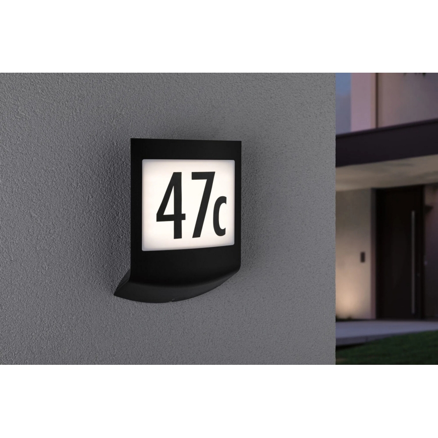 Paulmann 94513 - RGBW LED/8,2W IP44 Himmennettävä talonumerovalaisin hämäräkytkimellä PADEA 230V antrasiitti