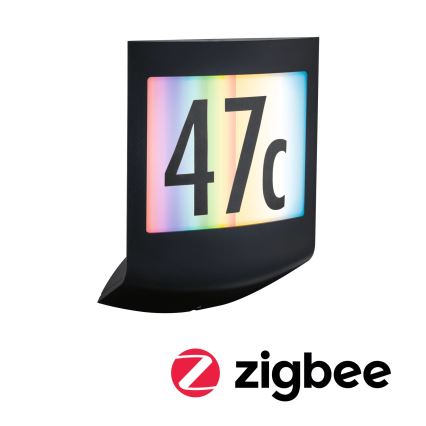 Paulmann 94513 - RGBW LED/8,2W IP44 Himmennettävä talonumerovalaisin hämäräkytkimellä PADEA 230V antrasiitti