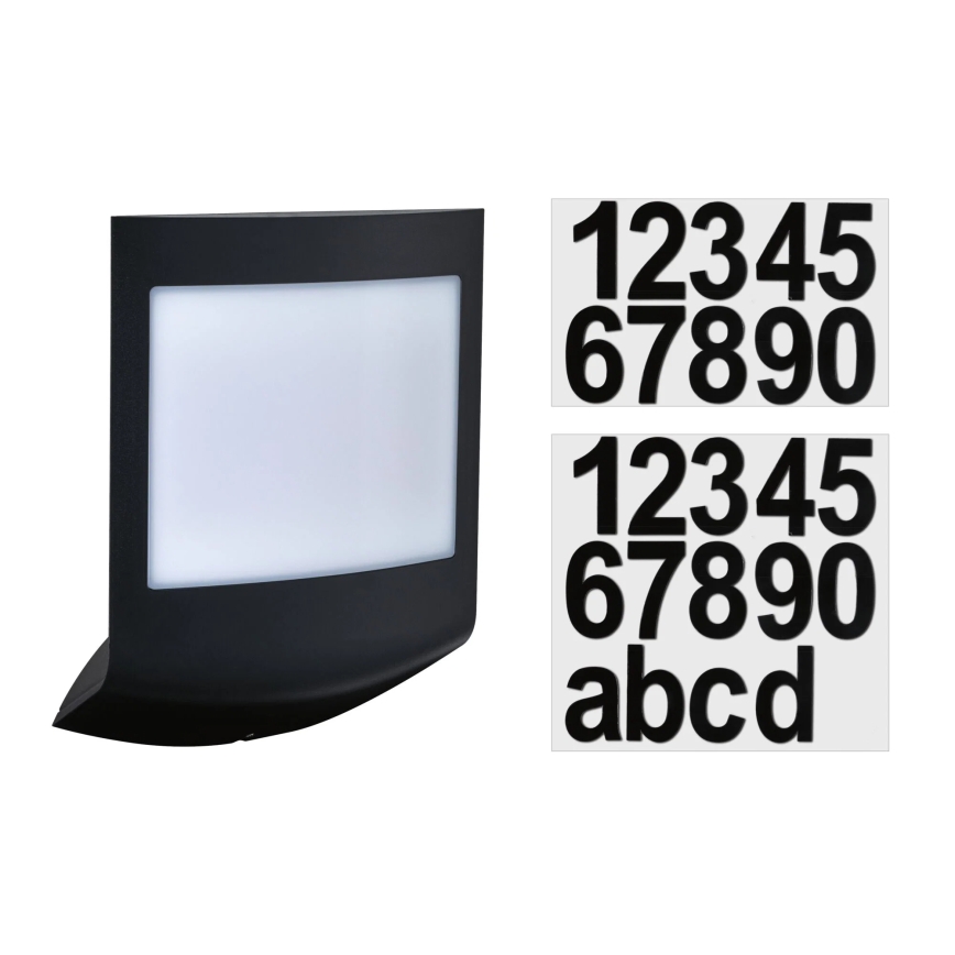Paulmann 94513 - RGBW LED/8,2W IP44 Himmennettävä talonumerovalaisin hämäräkytkimellä PADEA 230V antrasiitti