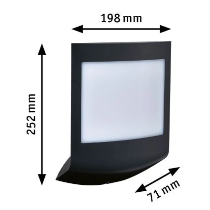 Paulmann 94513 - RGBW LED/8,2W IP44 Himmennettävä talonumerovalaisin hämäräkytkimellä PADEA 230V antrasiitti
