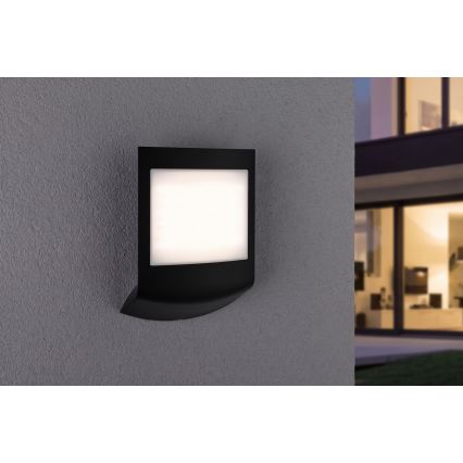 Paulmann 94513 - RGBW LED/8,2W IP44 Himmennettävä ulkoseinävalaisin liike- ja hämäräanturilla PADEA 230V antrasiitti