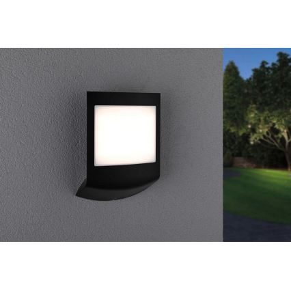 Paulmann 94513 - RGBW LED/8,2W IP44 Himmennettävä ulkoseinävalaisin liike- ja hämäräanturilla PADEA 230V antrasiitti