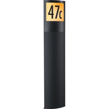 Paulmann 94515 - LED/8,5W IP44 Himmennettävä talonumerovalaisin liike- ja hämärätunnistimella PADEA 230V antrasiitti