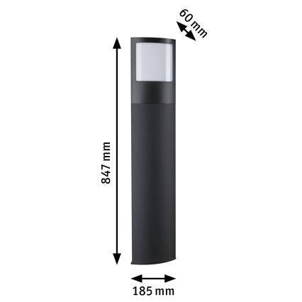 Paulmann 94515 - LED/8,5W IP44 Himmennettävä talonumerovalaisin liike- ja hämärätunnistimella PADEA 230V antrasiitti