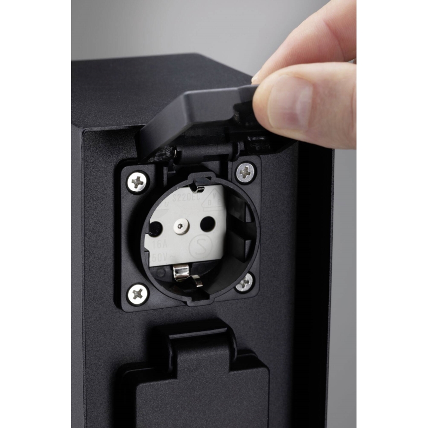 Paulmann 94657 - Ulkopistorasiapylväs RIO 2Z SCHUKO 230V IP44