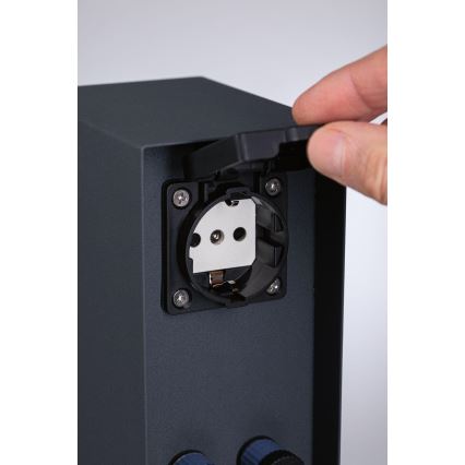 Paulmann 94700 - Ulkokäyttöön tarkoitettu pistorasiasylinteri RIO 2Z SCHUKO 230V IP44