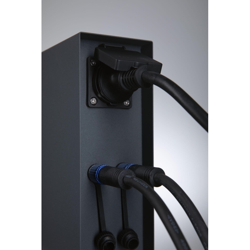 Paulmann 94700 - Ulkokäyttöön tarkoitettu pistorasiasylinteri RIO 2Z SCHUKO 230V IP44