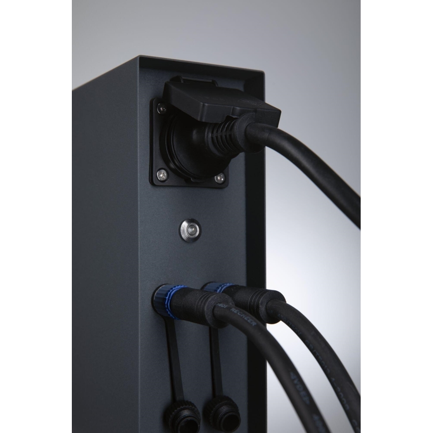 Paulmann 94701 -Ulkopistorasiapylväs hämäräsensori RIO 2Z SCHUKO 230V IP44