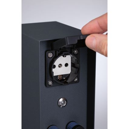 Paulmann 94701 -Ulkopistorasiapylväs hämäräsensori RIO 2Z SCHUKO 230V IP44