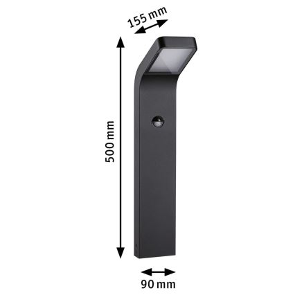 Paulmann 94747 - LED/7,5W IP44 Ulkovalaisin liiketunnistimella KULMA 230V