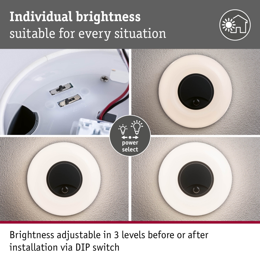Paulmann 94956 - LED/20,5W IP65 Himmennettävä ulkoseinävalaisin liike- ja hämärätunnistimella AUREVA 230V 2200/3000/4000K antrasiitti