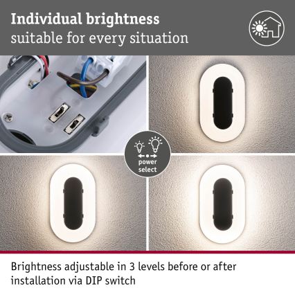 Paulmann 94957 - LED/18,5W IP65 Himmennettävä ulkoseinävalaisin ELUNOR 230V 2200/3000/4000K antrasiitti