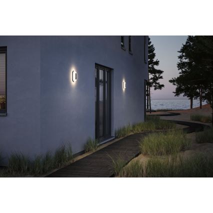 Paulmann 94958 - LED/18,5W IP65 Himmennettävä ulkoseinävalaisin liiketunnistimella ja hämäräkytkimellä ELUNOR 230V 2200/3000/4000K antrasiitti