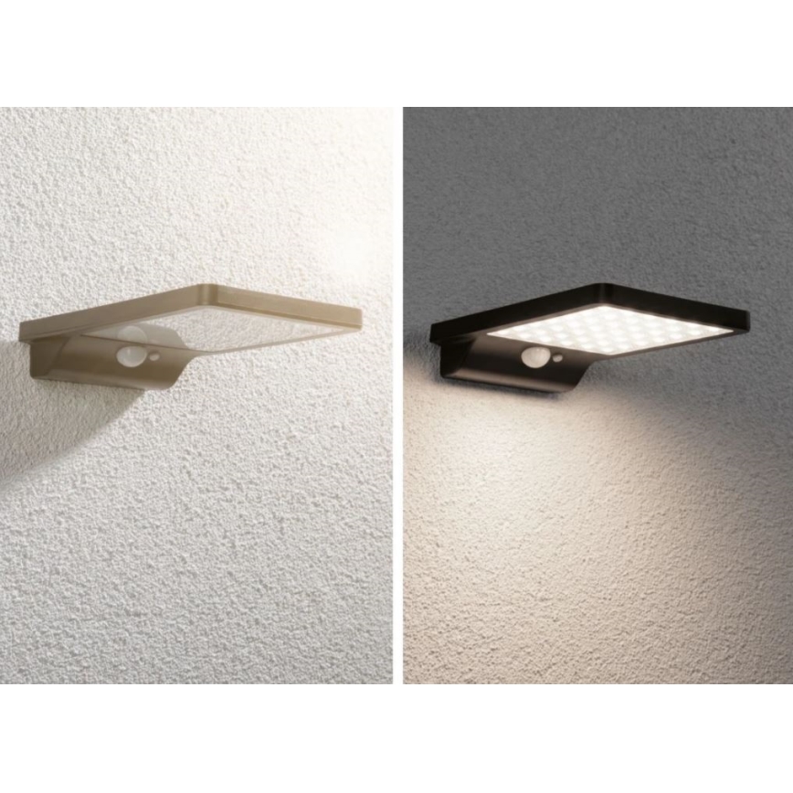 Paulmann 95393 - LED/4W IP44 himmennettävä aurinkokennoseinävalaisin anturilla SOLVEIG 3,7V 2000 mAh