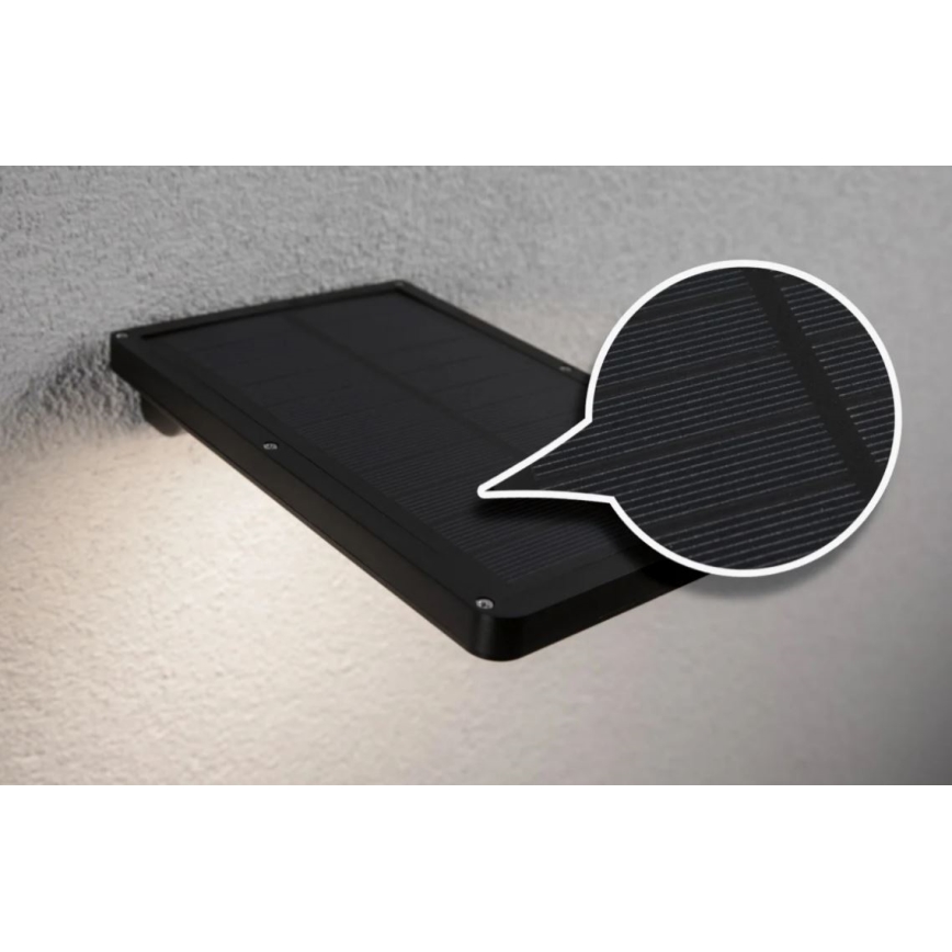 Paulmann 95393 - LED/4W IP44 himmennettävä aurinkokennoseinävalaisin anturilla SOLVEIG 3,7V 2000 mAh