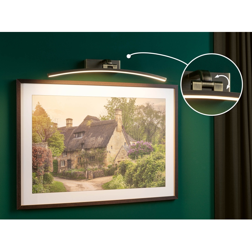 Paulmann 95561 - LED/10W Tauluvalaisin BENTO 230V 50 cm messinki