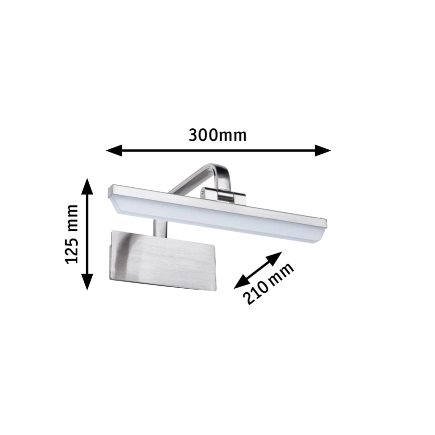 Paulmann 95571 - LED/6W Tauluvalaisin RENAN 230V 30 cm mattakrominen