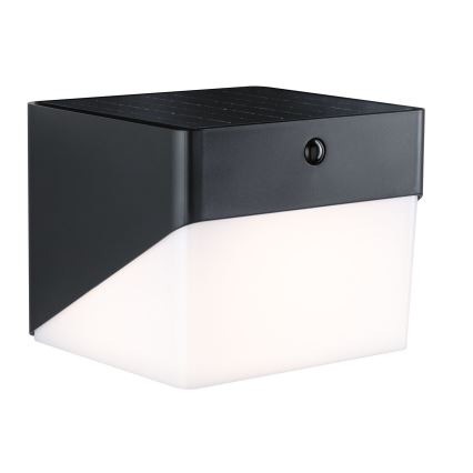 Paulmann 95746 - LED/2,3W IP44 aurinkokäyttöinen seinävalaisin anturilla EILEEN 3,7/230V 4000 mAh musta