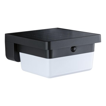 Paulmann 95748 - LED/2,3W IP44 aurinkokäyttöinen seinävalaisin anturilla ISLEEN 3,7/230V 4000 mAh musta