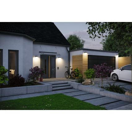 Paulmann 95748 - LED/2,3W IP44 aurinkokäyttöinen seinävalaisin anturilla ISLEEN 3,7/230V 4000 mAh musta