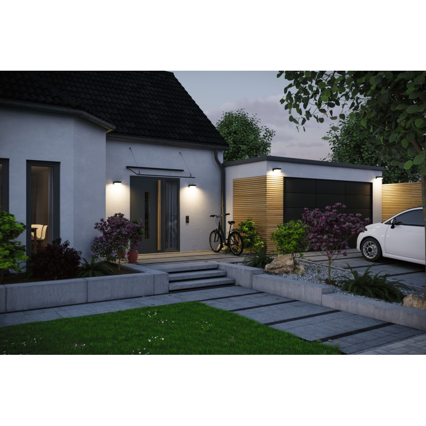Paulmann 95748 - LED/2,3W IP44 aurinkokäyttöinen seinävalaisin anturilla ISLEEN 3,7/230V 4000 mAh musta