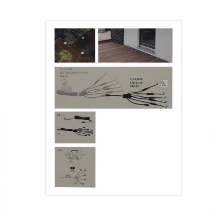 Paulmann 98892 - Laajennus SETTI 5X LED/0,16W IP67 upotettava valo ulos MICRO 12V