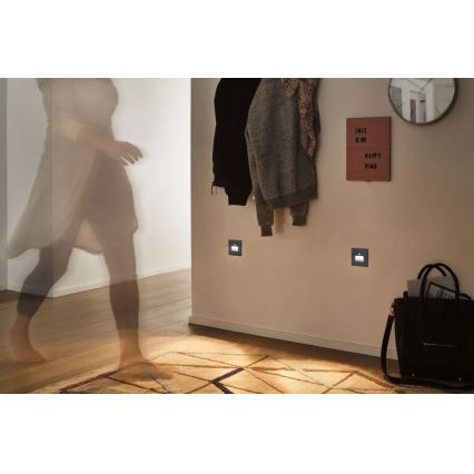 Paulmann  93135 - LED/1,2W Portaikon valo anturilla EDGE 230V musta