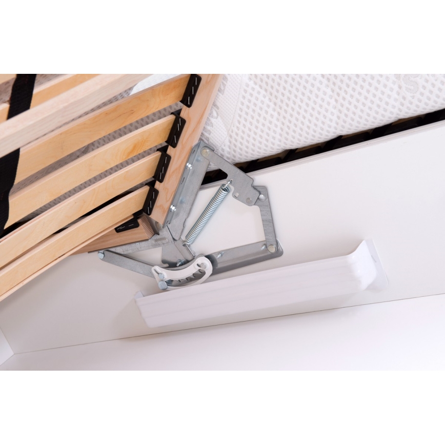 Pehmustettu sänky patjalla ja säilytystilalla MARIA ONE 90x200 cm antrasiitti