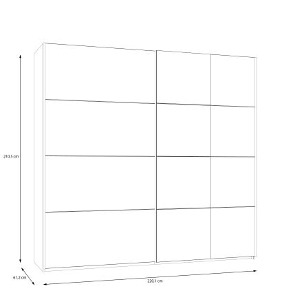 Peilillinen vaatekaappi ODEN 220x210 cm beige