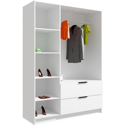 Peilillinen VISTA-vaatekaappi 150x215 cm artisan-tammi/grafiitti