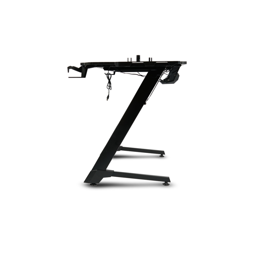 Pelipöytä SNAKE LED mukana RGB taustavalo 100x60 cm musta