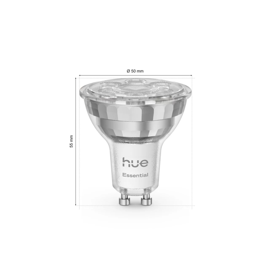 Philips Hue White and Color Ambiance Essential - aloituspaketti (3 × GU10, 4,7 W, 230 V, 2200–6500 K) + Hue Bridge
