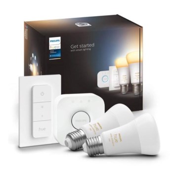 Peruspakkaus Philips Hue WHITE AMBIANCE 2xE27/8W/230V + Hue Bridge ja dimmer-kytkin