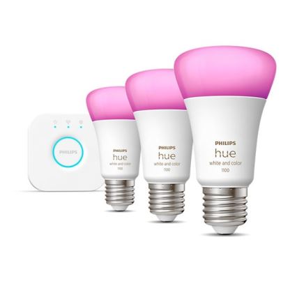 Perussetti Philips Hue WHITE AND COLOR AMBIANCE 3xE27/9W/230V 2000-6500K + Hue bridge
