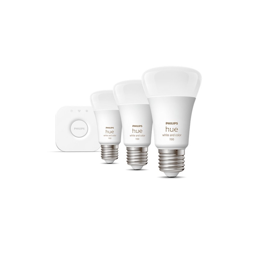 Perussetti Philips Hue WHITE AND COLOR AMBIANCE 3xE27/9W/230V 2000-6500K + liitäntälaite