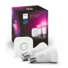 Perussetti Philips Hue WHITE AND COLOR AMBIANCE 2xE27/9W/230V 2000-6500K + liitäntälaite