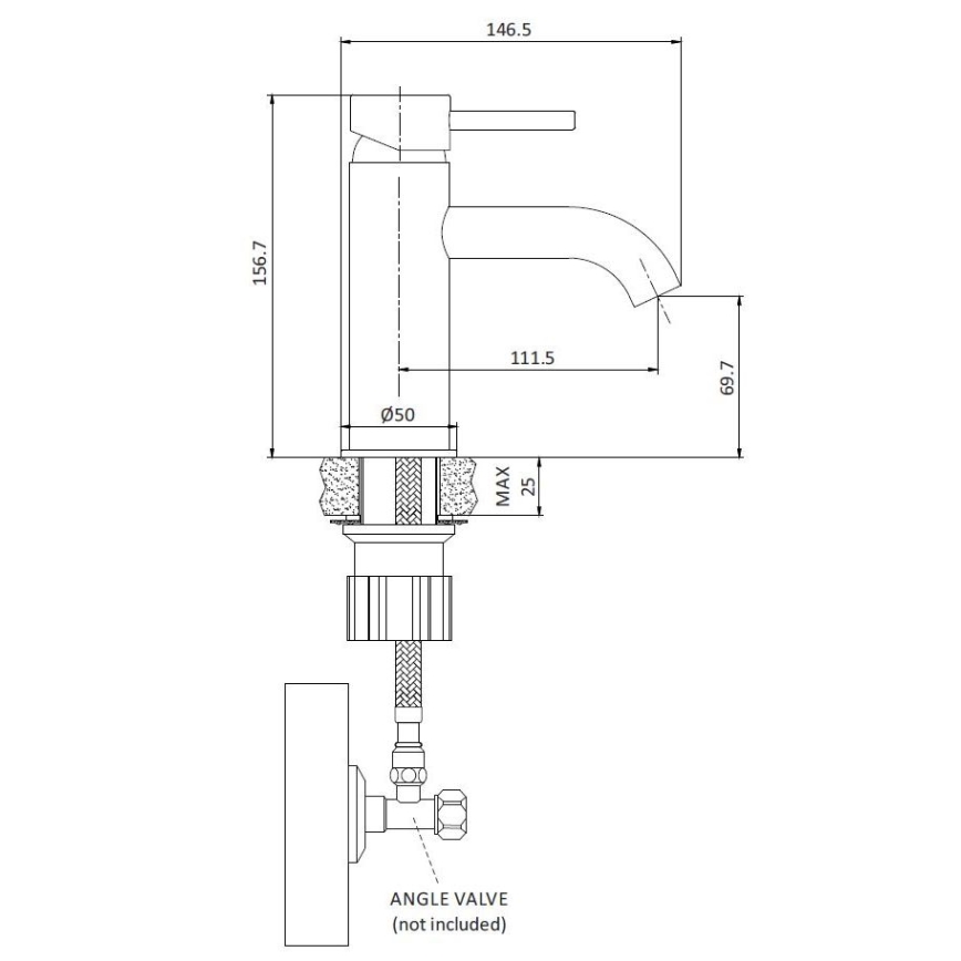 Pesuallashana DRAGOR 15,6 cm kiiltävä kromi