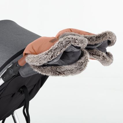 PETITE&MARS - SETTI Lapsen makuupussi 4-in-1 COMFY + rattaiden käsisuojat FURRY Pastel Peach