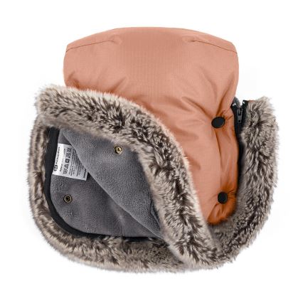PETITE&MARS - SETTI Lapsen makuupussi 4-in-1 COMFY + rattaiden käsisuojat FURRY Pastel Peach