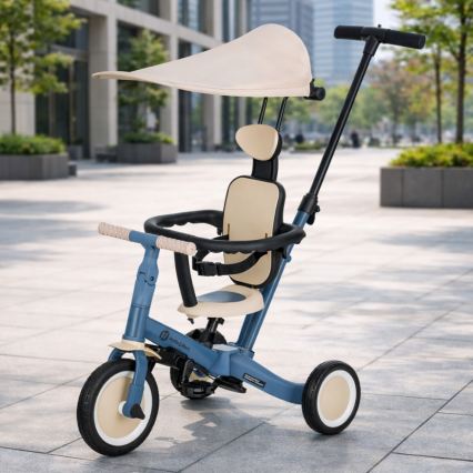 PETITE&MARS - 5-in-1 lasten kolmipyörä TURBO PLUS merensininen