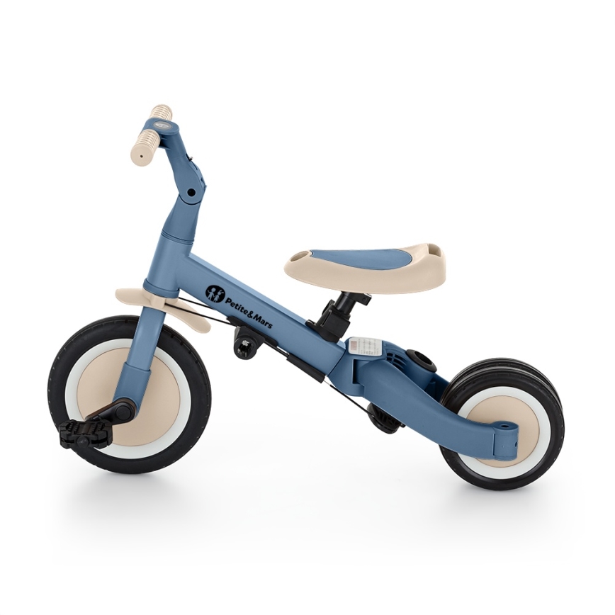PETITE&MARS - 5-in-1 lasten kolmipyörä TURBO PLUS merensininen