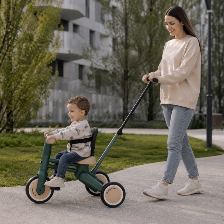 PETITE&MARS - Lasten 4-in-1 kolmipyörä DRIFT Misty Green