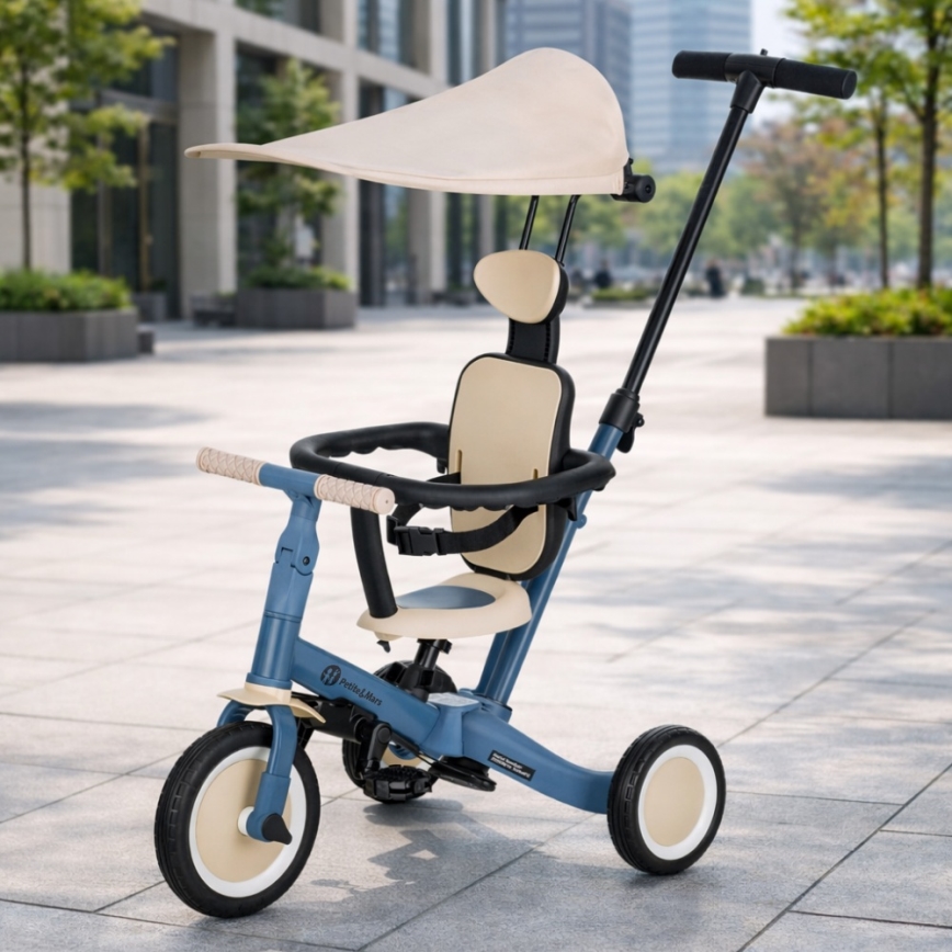PETITE&MARS - Lasten 5-in-1 kolmipyörä TURBO PLUS Ocean Blue