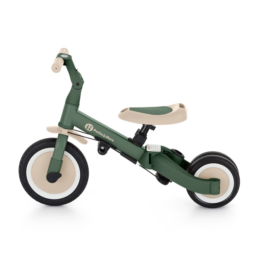 PETITE&MARS - Lasten 5-in-1 kolmipyörä TURBO PLUS Utuisen vihreä