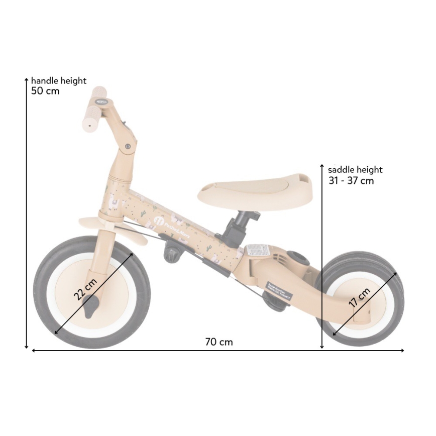 PETITE&MARS - Lasten kolmipyörä 5-in-1 TURBO LIMITED Pink Meadow
