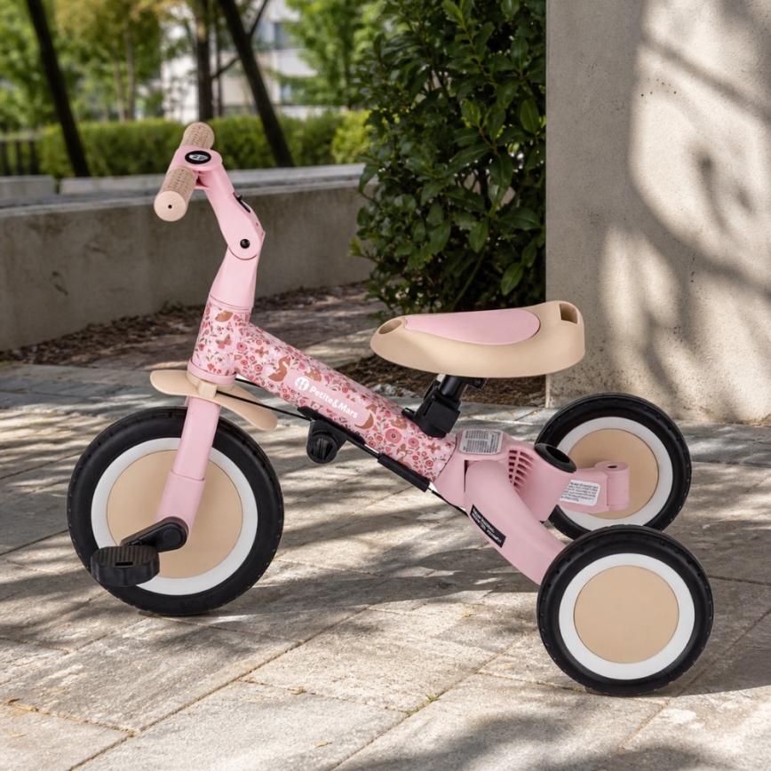 PETITE&MARS - Lasten kolmipyörä 5-in-1 TURBO LIMITED Rosy Wilderness