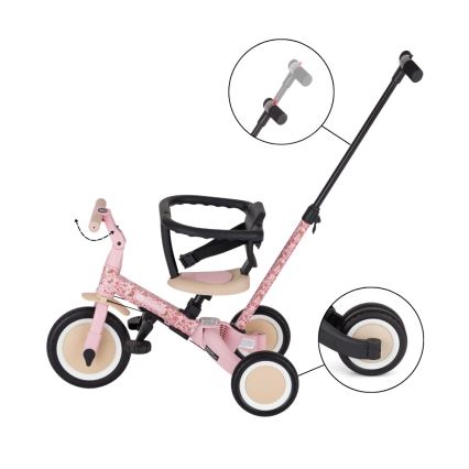 PETITE&MARS - Lasten kolmipyörä 5-in-1 TURBO LIMITED Rosy Wilderness