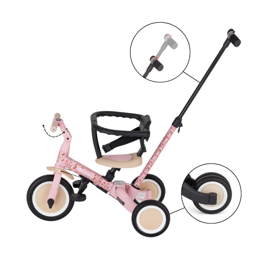 PETITE&MARS - Lasten kolmipyörä 5-in-1 TURBO LIMITED Rosy Wilderness