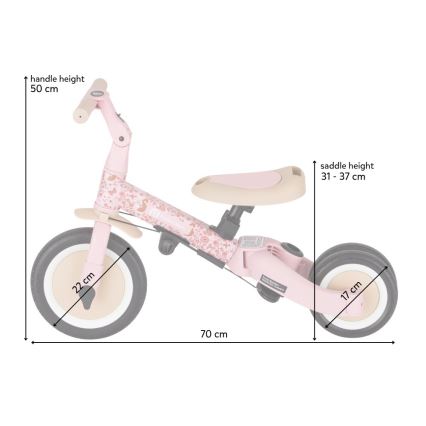 PETITE&MARS - Lasten kolmipyörä 5-in-1 TURBO LIMITED Rosy Wilderness